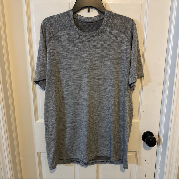 LULULEMON SLTE/WHT Grey White Metal Vent Tech SS Top Shirt Men’s XL - Picture 3 of 11